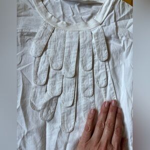 Selected Femme tuxedo shirt white dress t-shirt S off white ruffle unique blouse